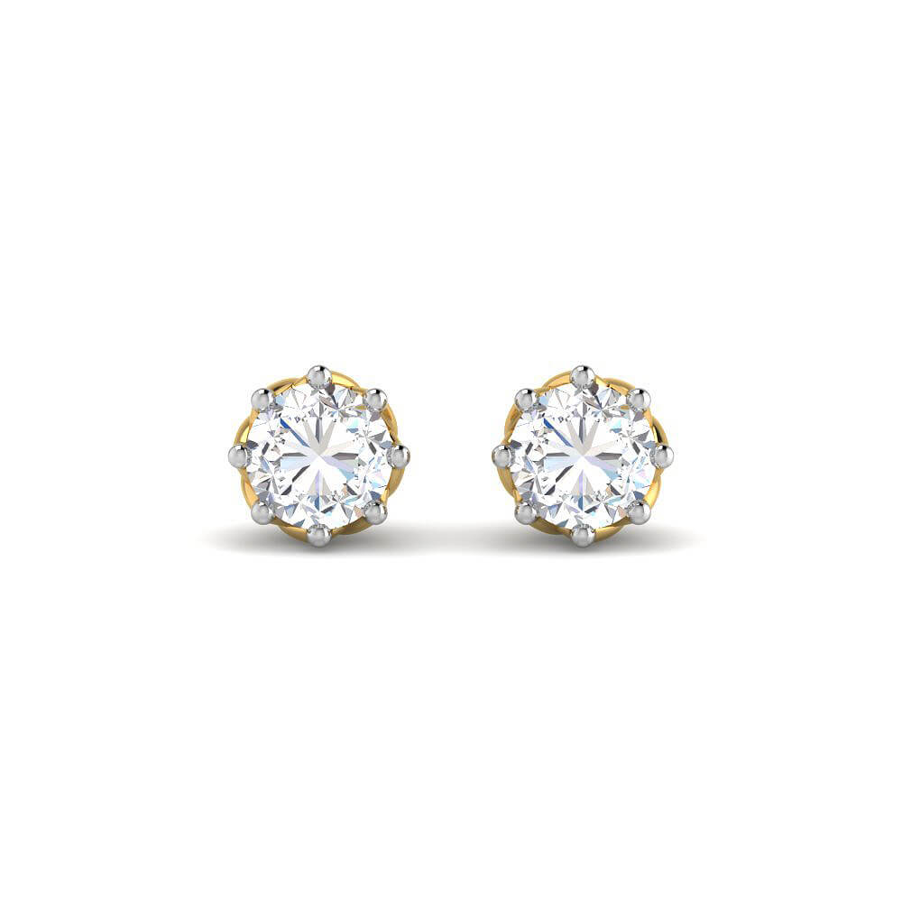 Riveting Dazzle Lab Grown Silver Diamond Earrings
