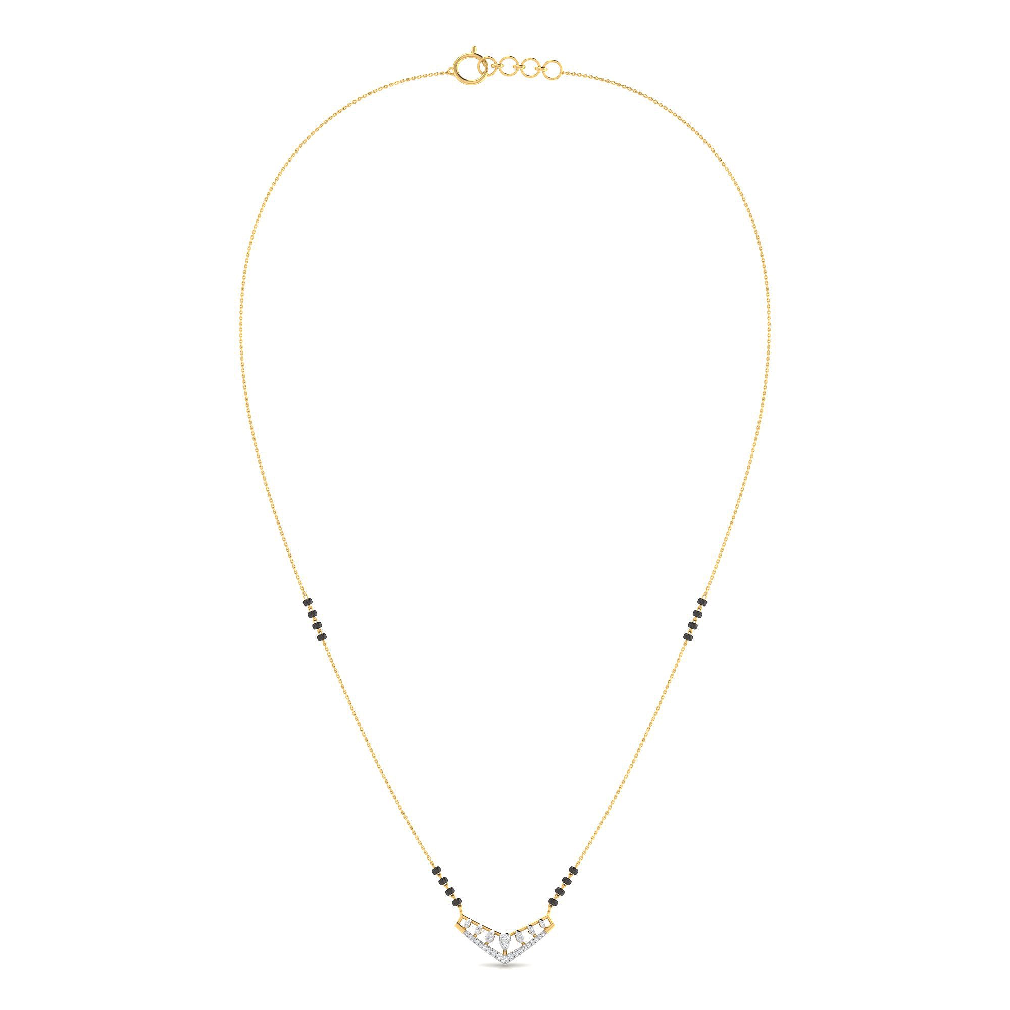 Sleek Splendour 9K Diamond Mangalsutra Pendant