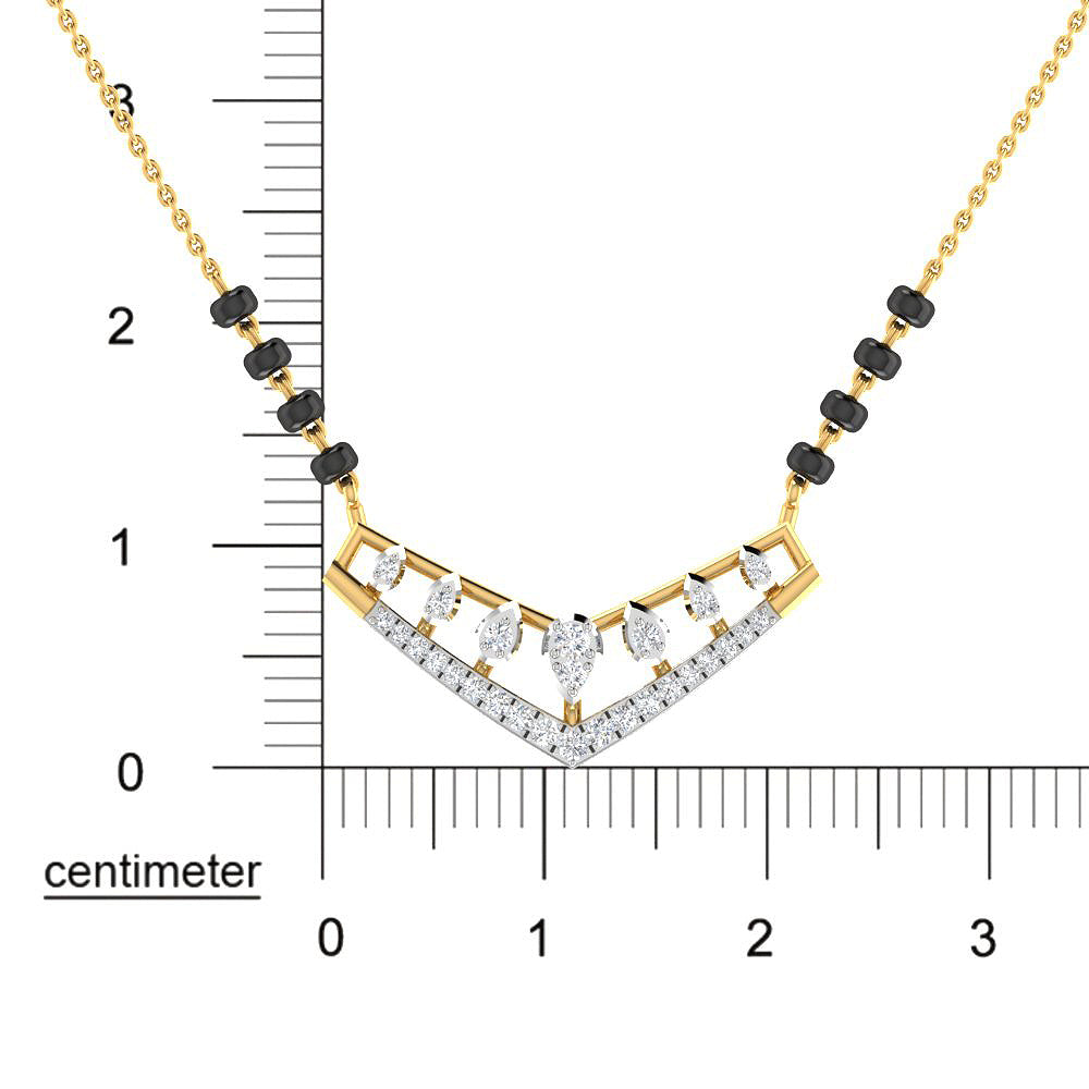 Sleek Splendour 9K Diamond Mangalsutra Pendant