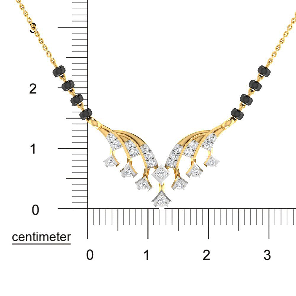 Gentle Glaze 9K Diamond Short Mangalsutra