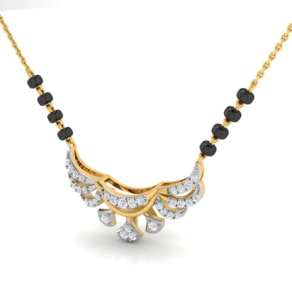 Modest Dazzle 9K Diamond Short Mangalsutra