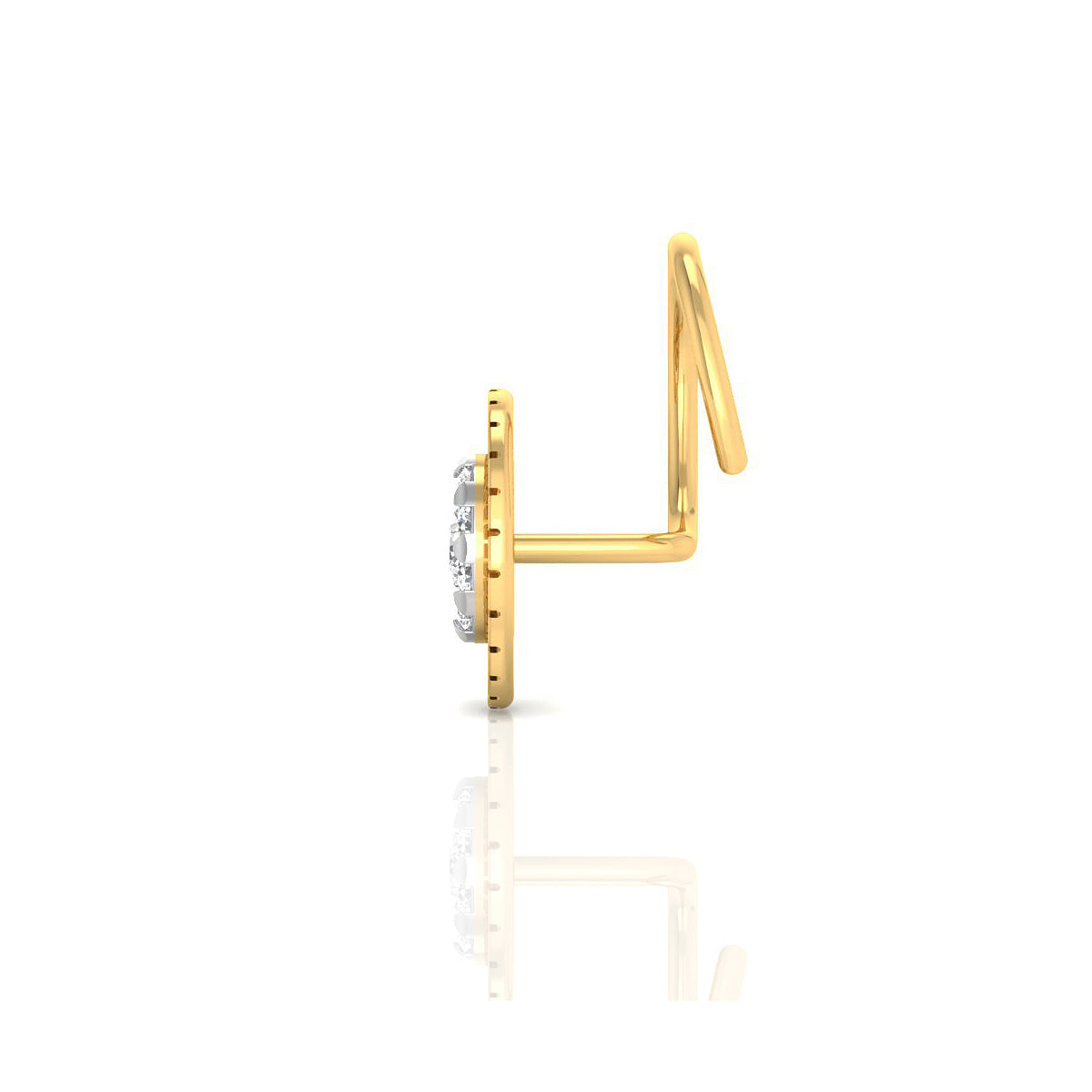 Sparkling Orb Gold Nose Pin