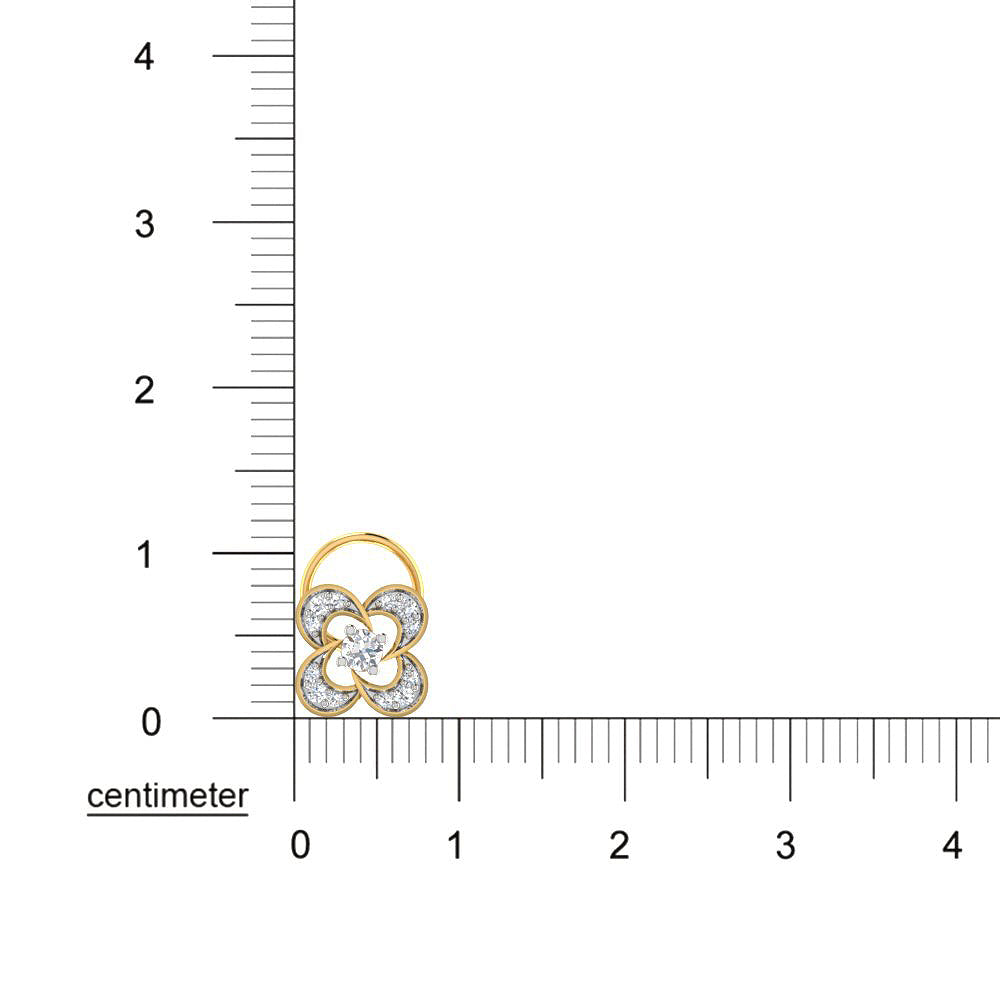 Shimmering Bloom Gold Nose Pin