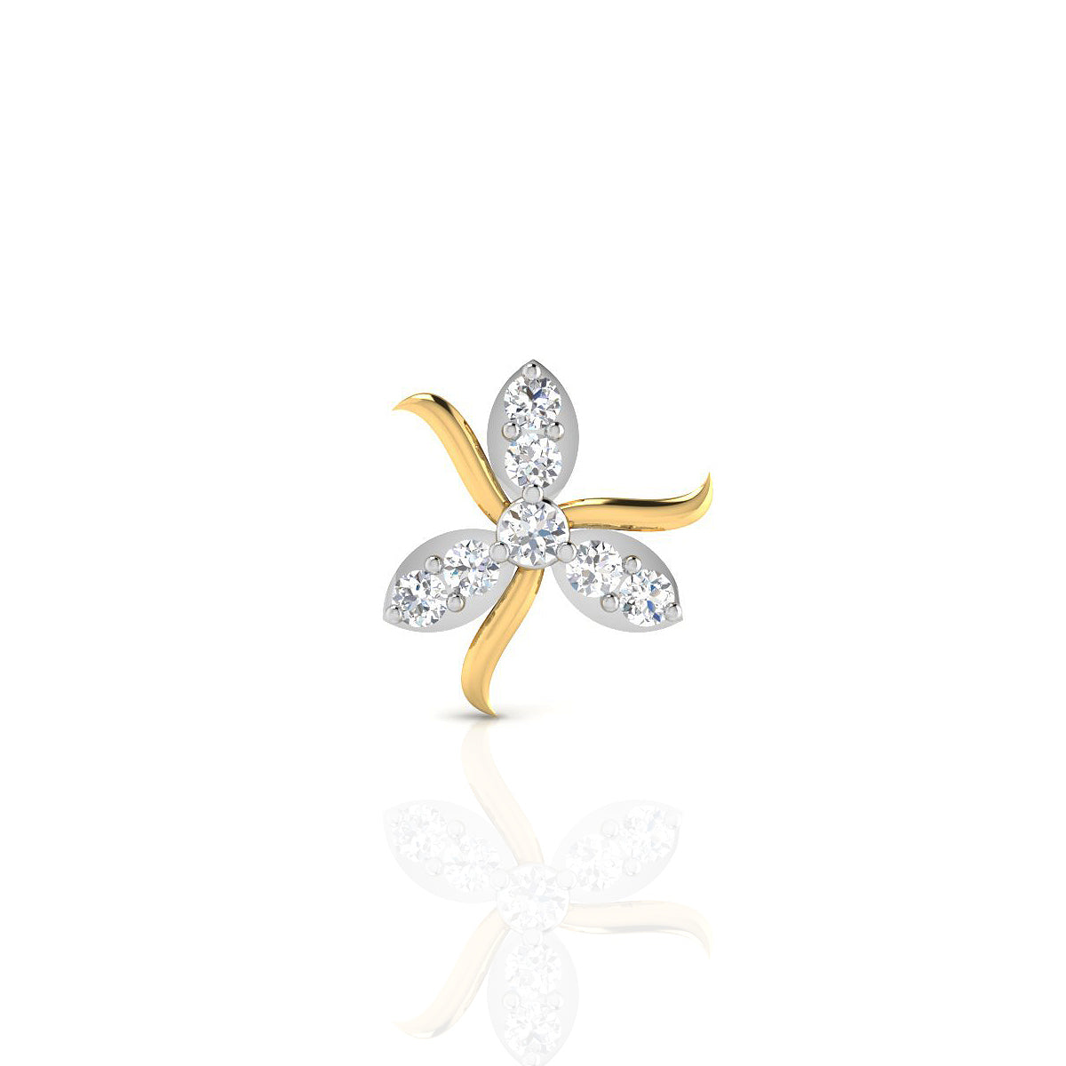 Sparkling Clover Gold Nose Pin