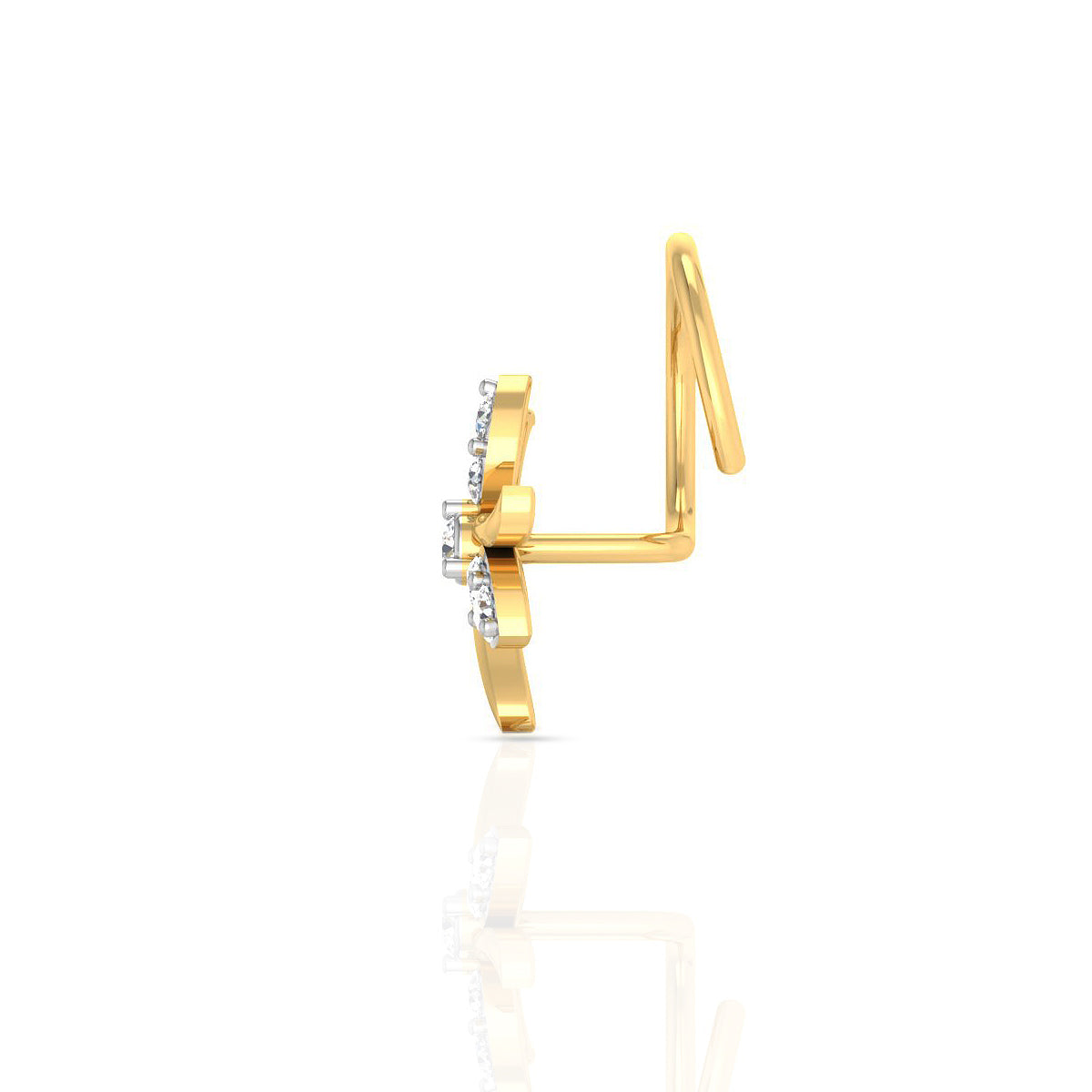 Sparkling Clover Gold Nose Pin