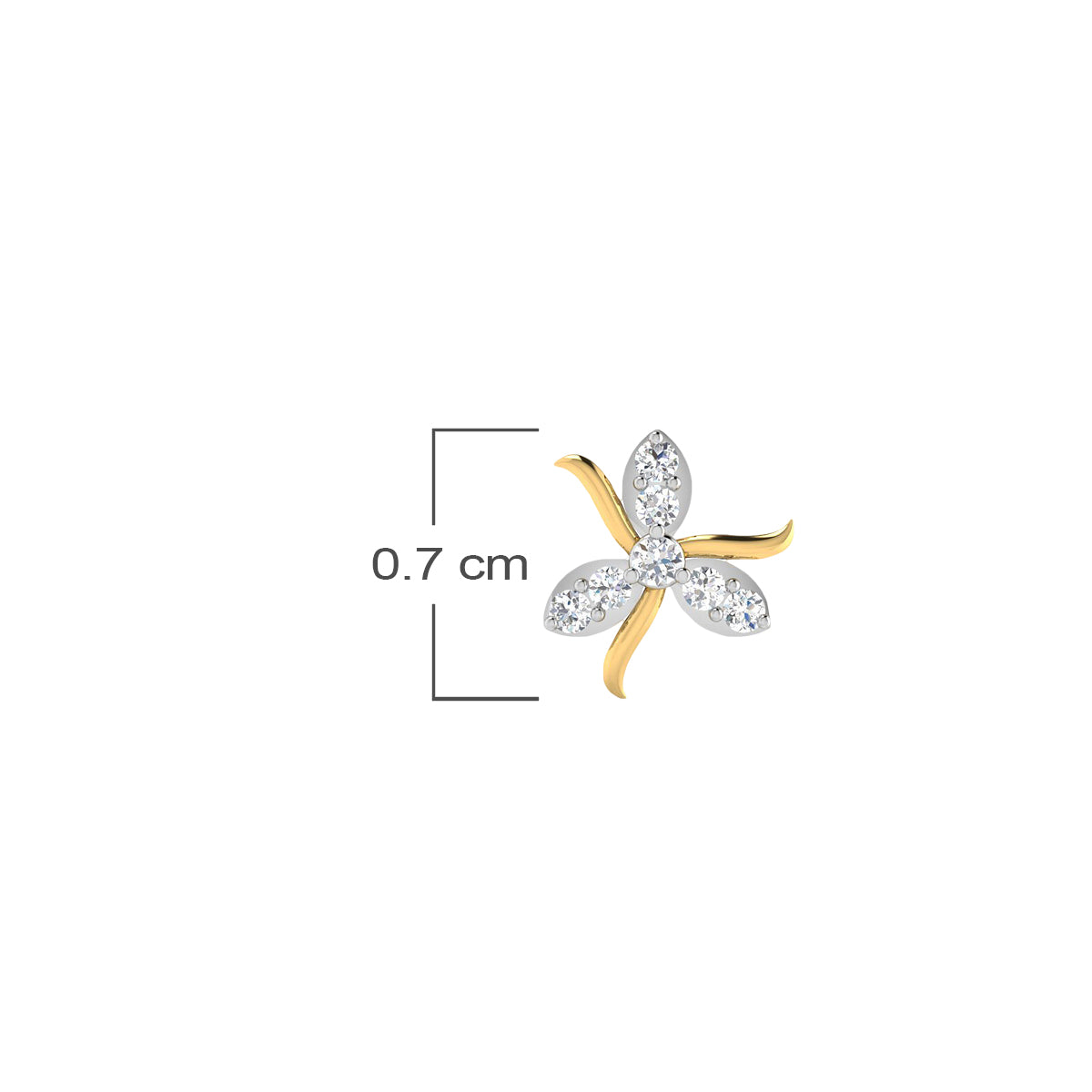 Sparkling Clover Gold Nose Pin