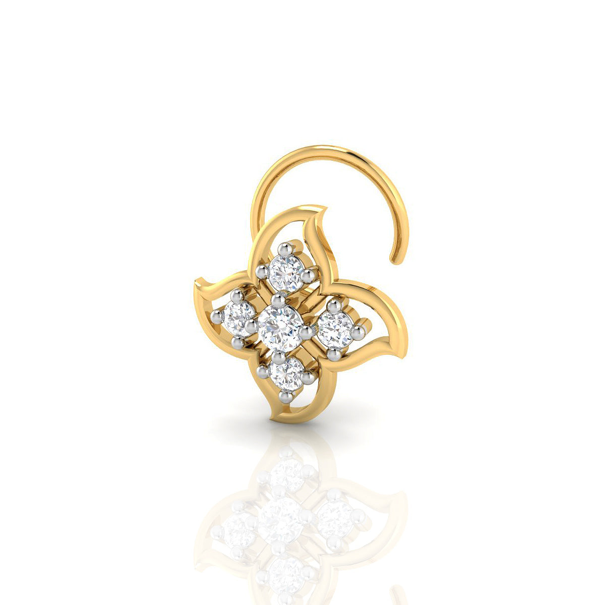Modern Elegance Gold Nose Pin