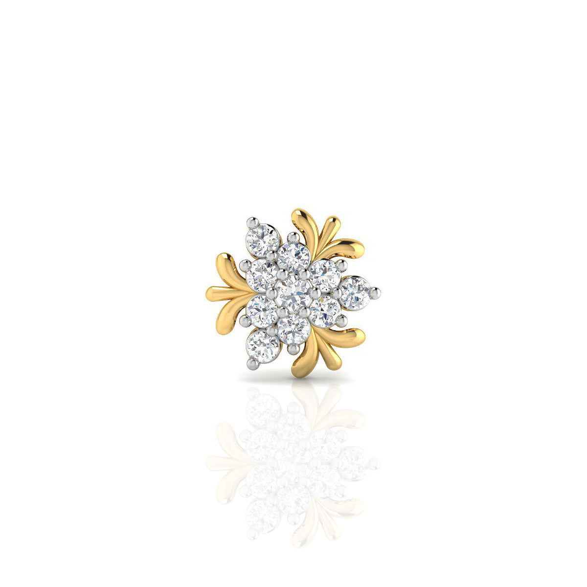 Sparkling Charm Gold Nose Pin