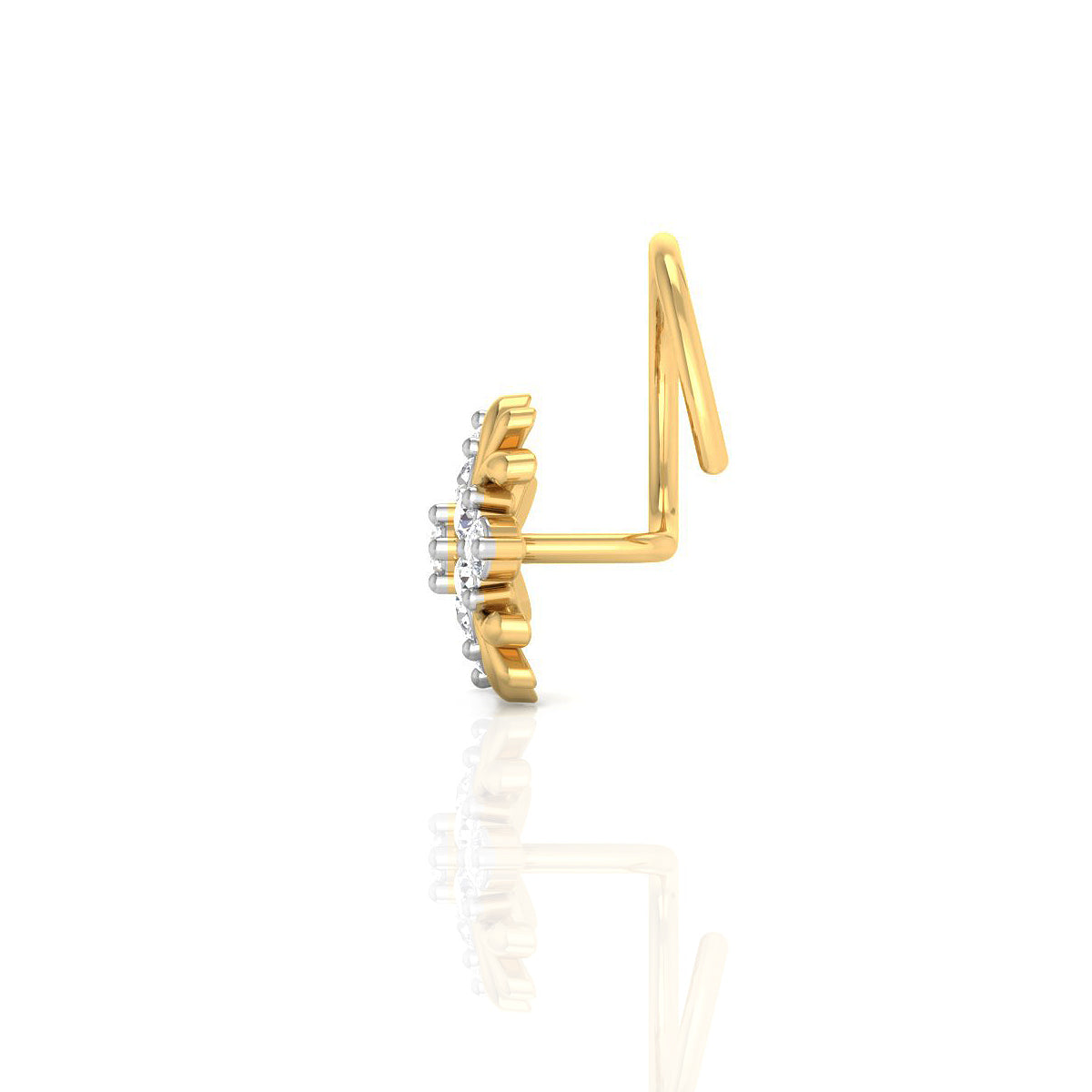 Sparkling Charm Gold Nose Pin
