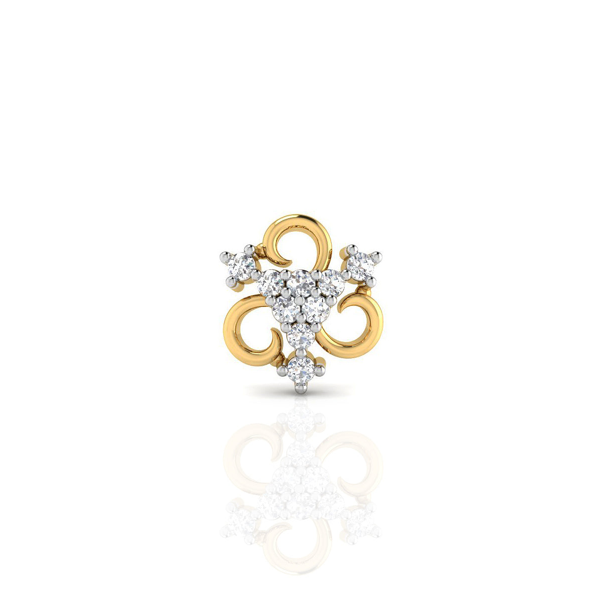 Trigonal Dazzle Gold Nose Pin