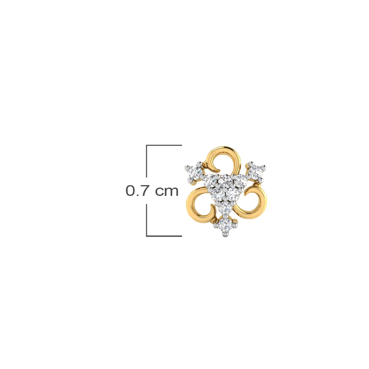 Trigonal Dazzle Gold Nose Pin