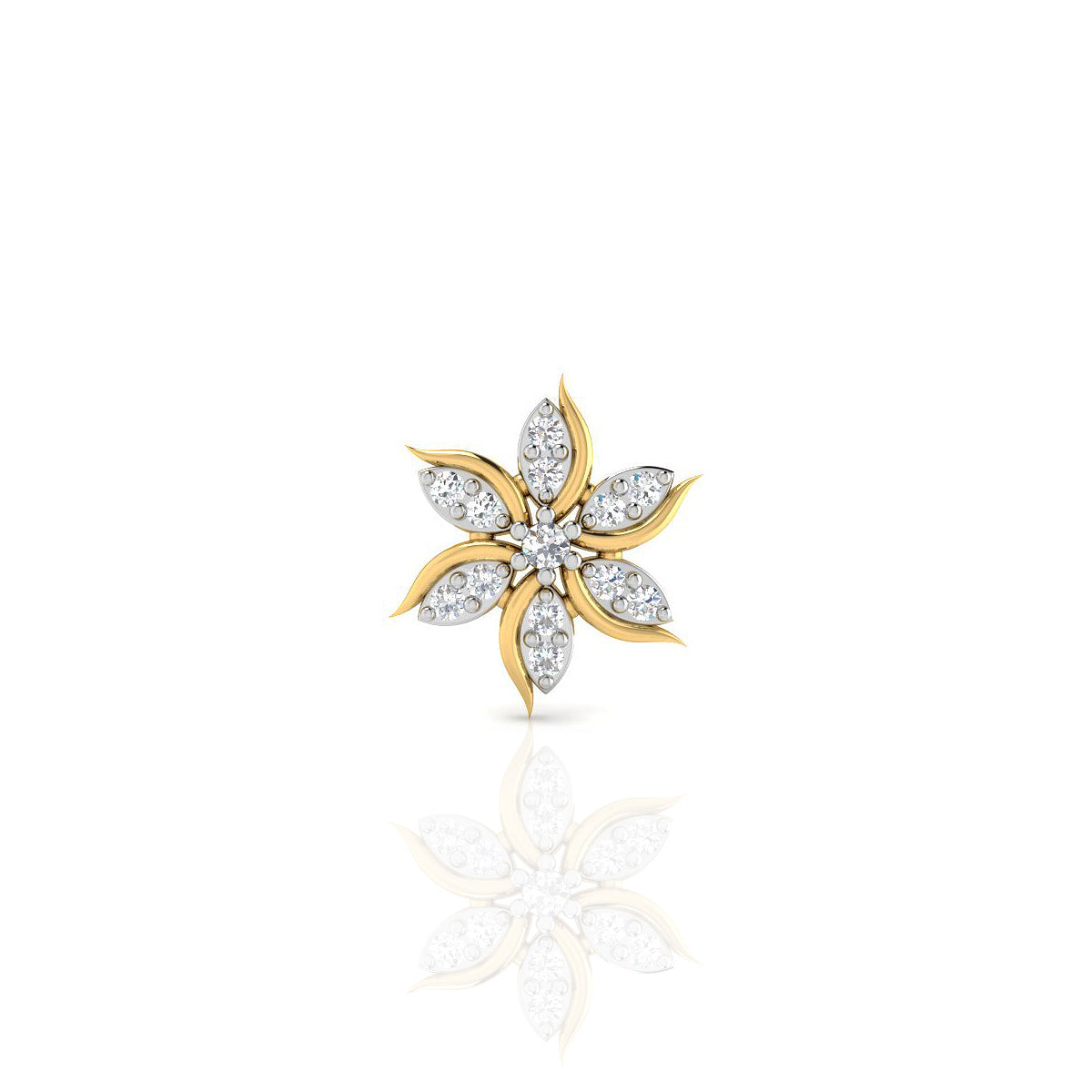 Sparkling Bloom Gold Nose Pin