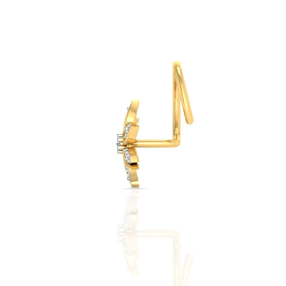 Sparkling Bloom Gold Nose Pin