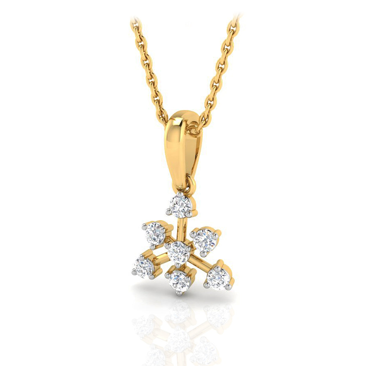 Sparkling Petals Gold Pendant