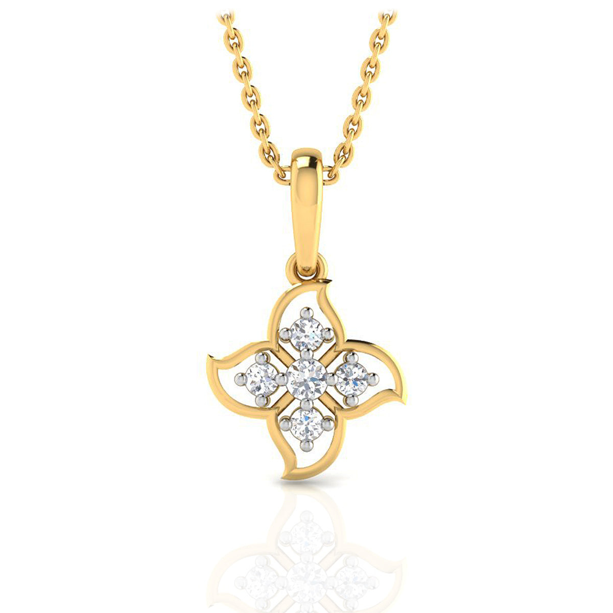 Modern Petal Dazzle Gold Pendant