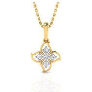 Modern Petal Dazzle Gold Pendant