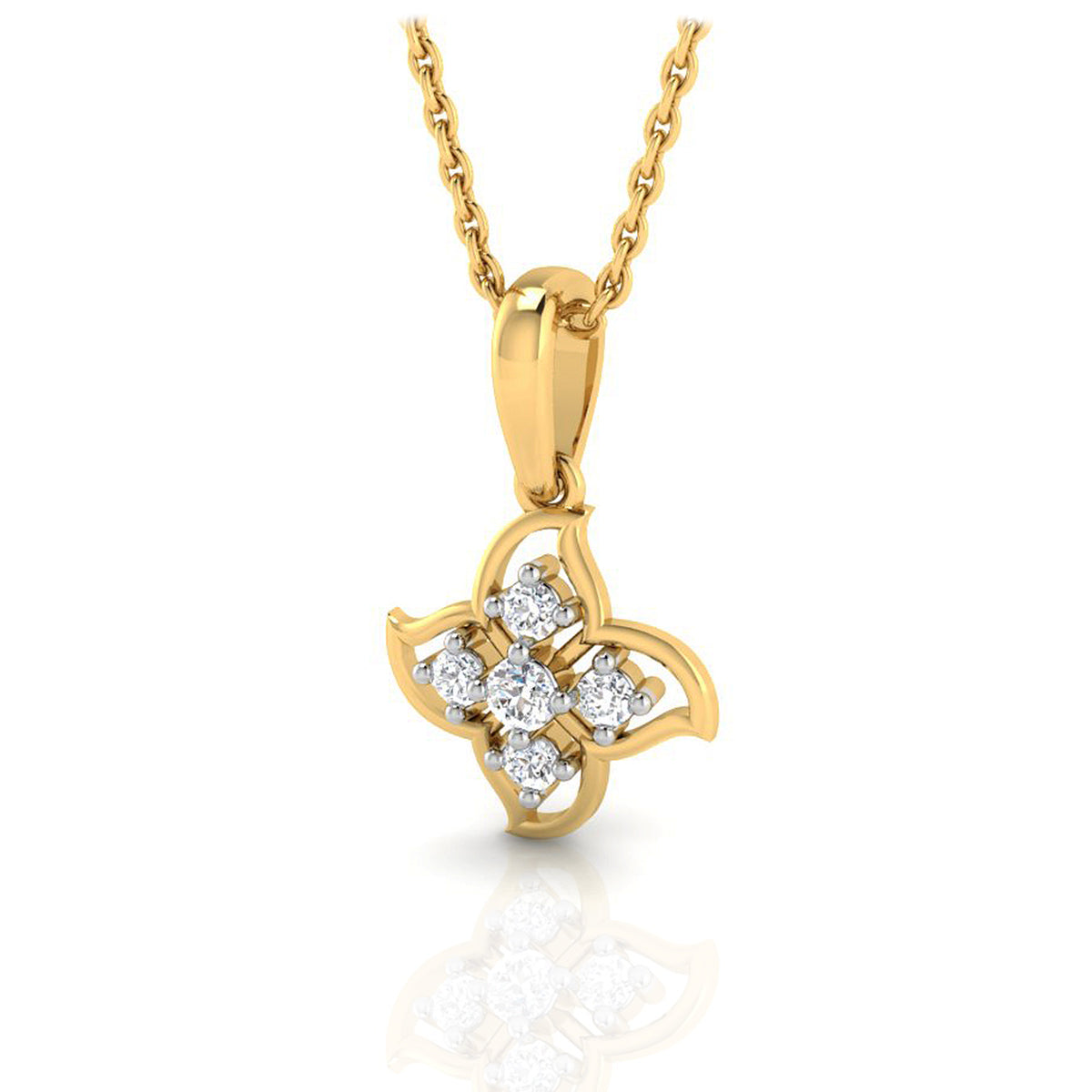 Modern Petal Dazzle Gold Pendant