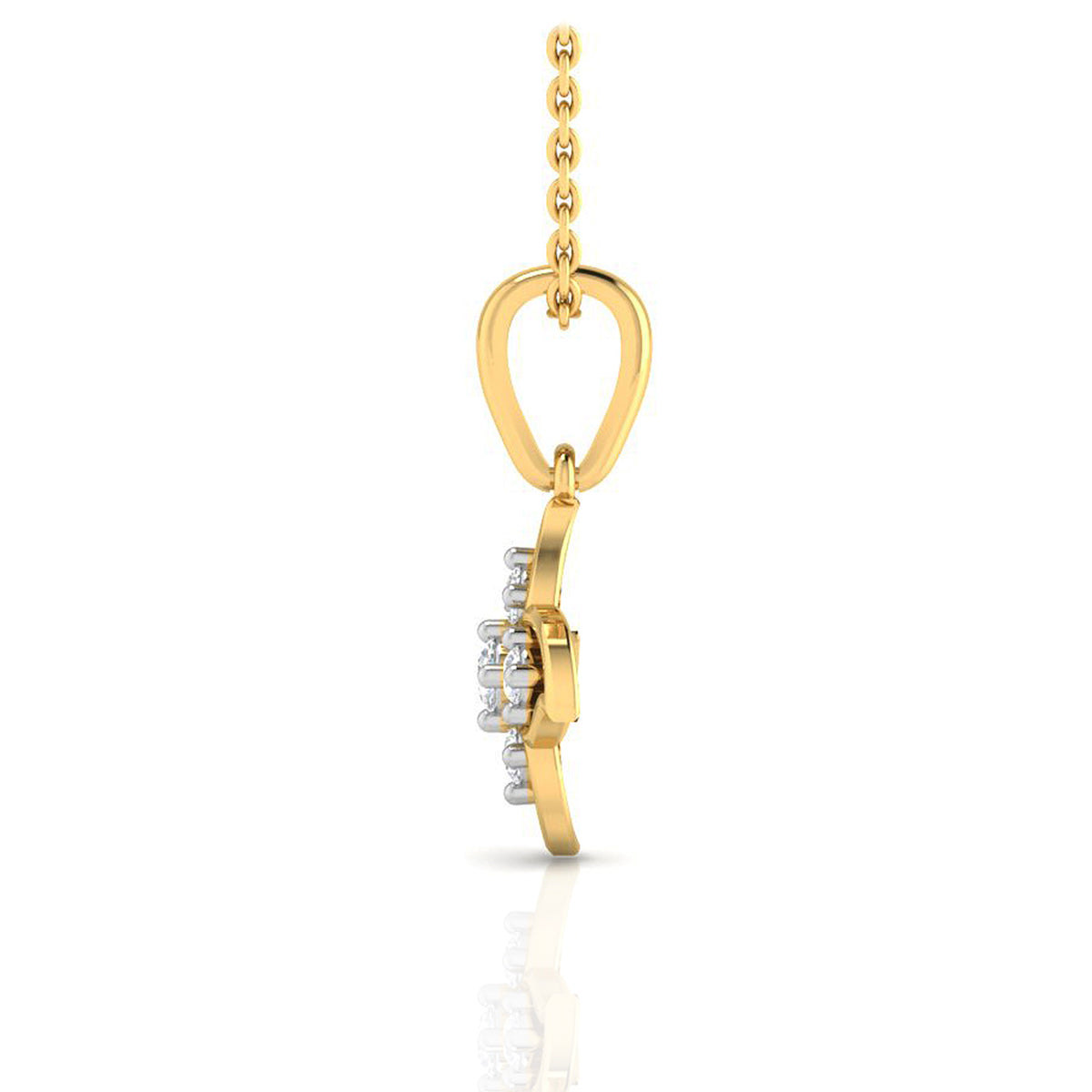 Modern Petal Dazzle Gold Pendant