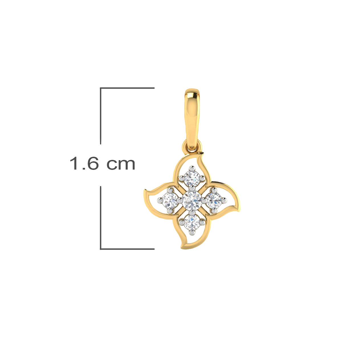 Modern Petal Dazzle Gold Pendant