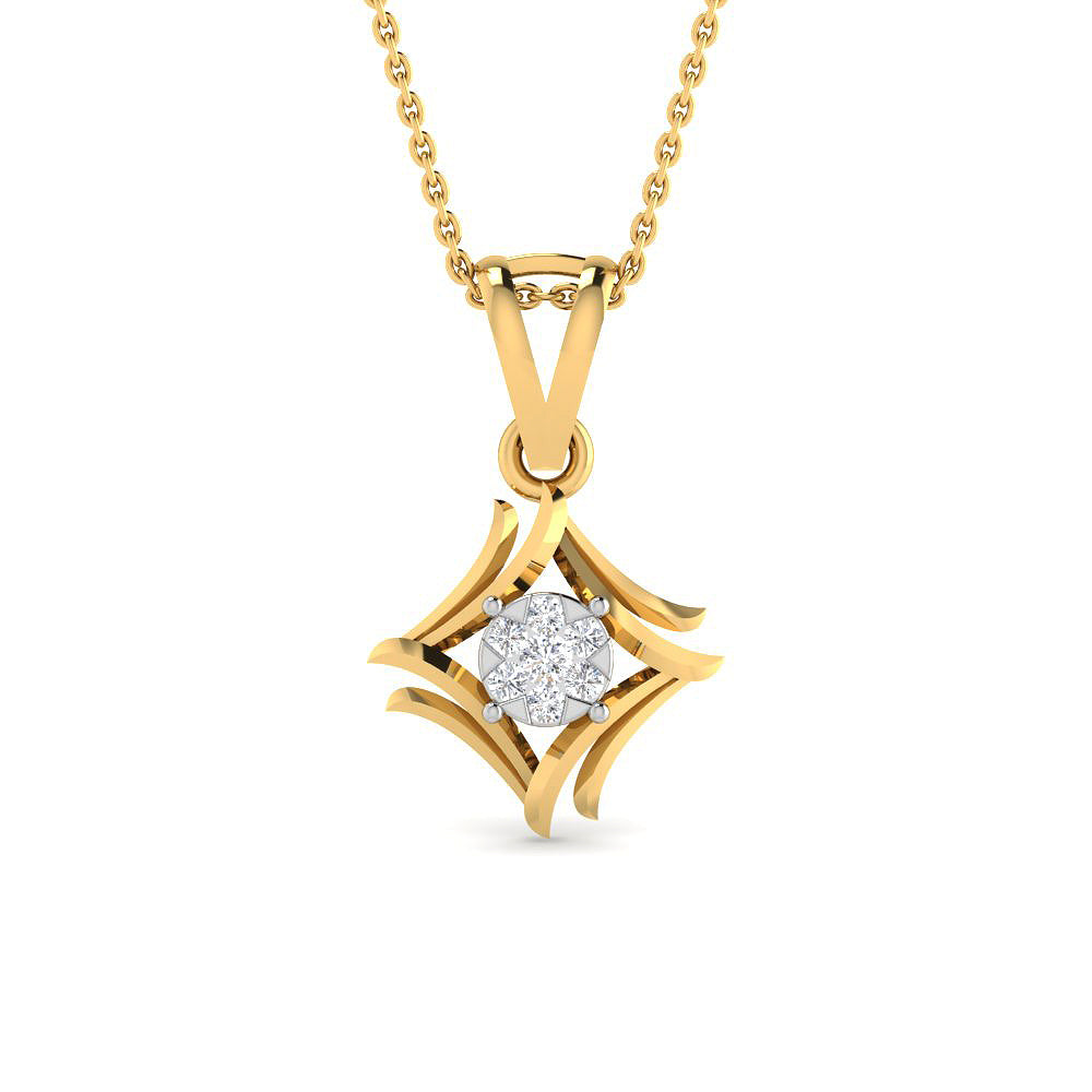 Modern Radiance 9K Diamond Pendant