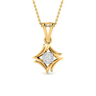Modern Radiance 9K Diamond Pendant