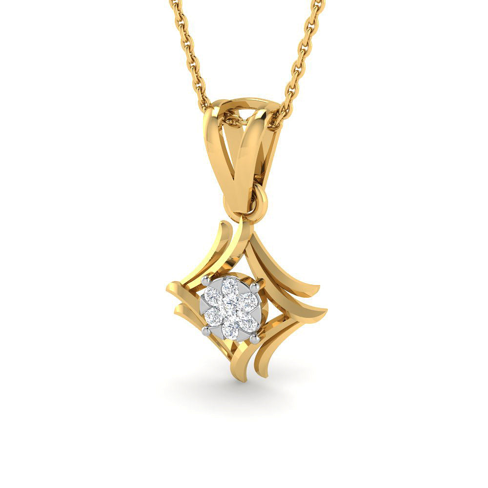 Modern Radiance 9K Diamond Pendant