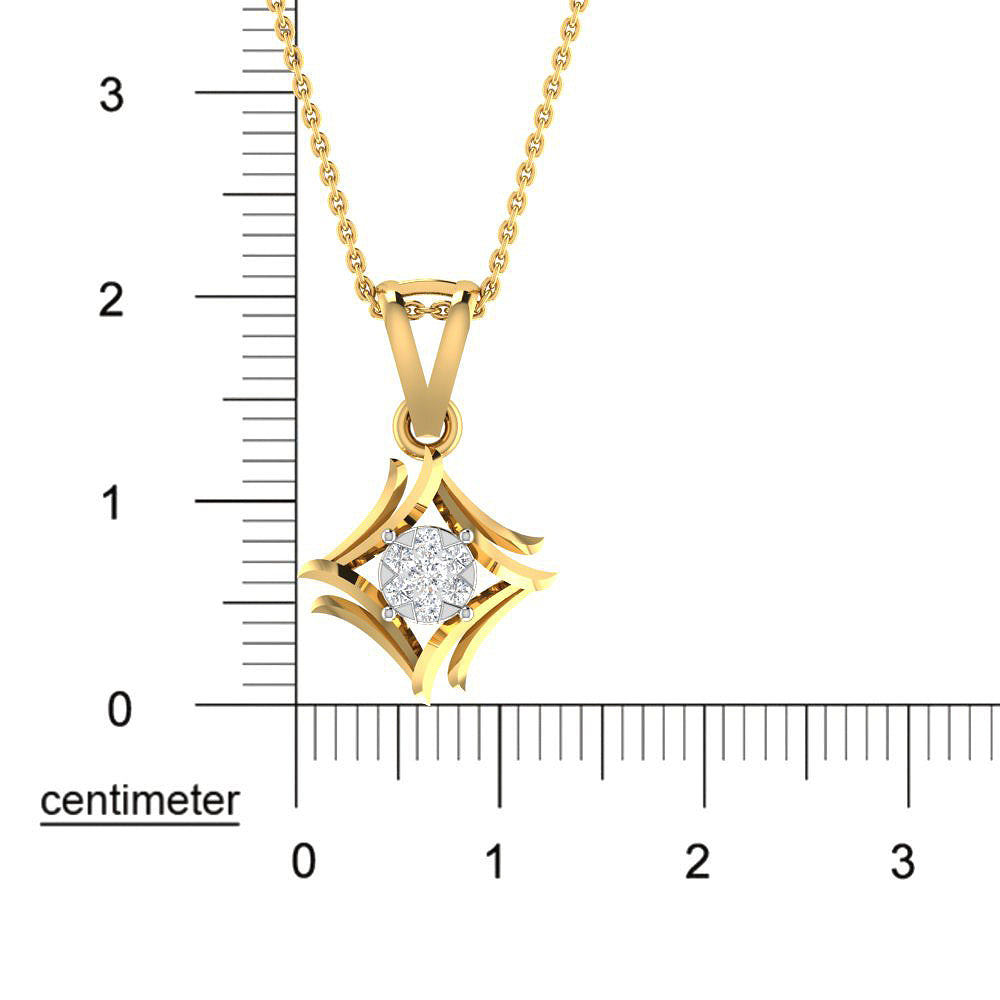 Modern Radiance 9K Diamond Pendant
