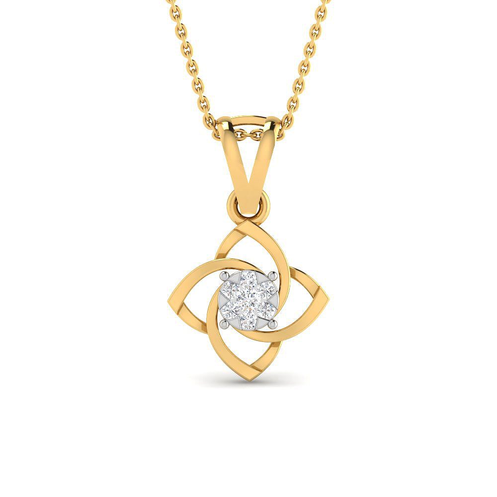 Floral Lustre 9K Diamond Pendant
