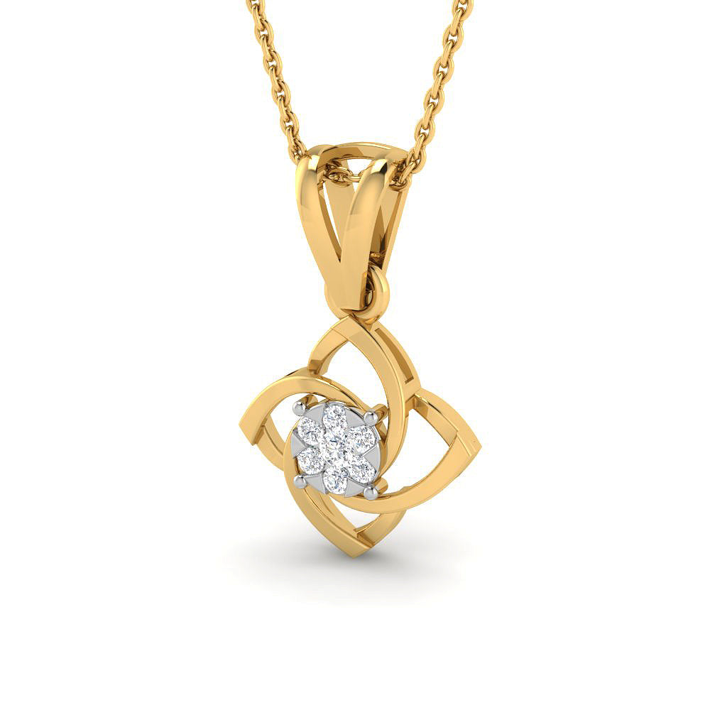 Floral Lustre 9K Diamond Pendant