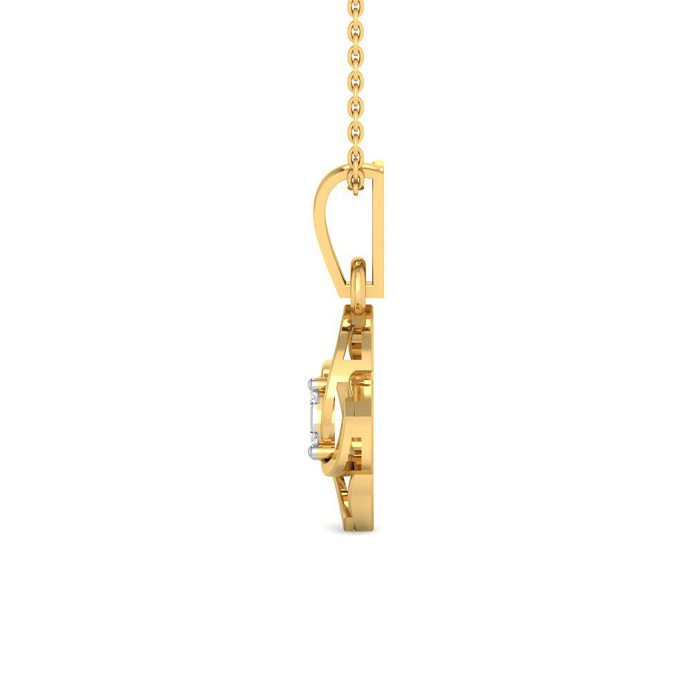 Floral Lustre 9K Diamond Pendant