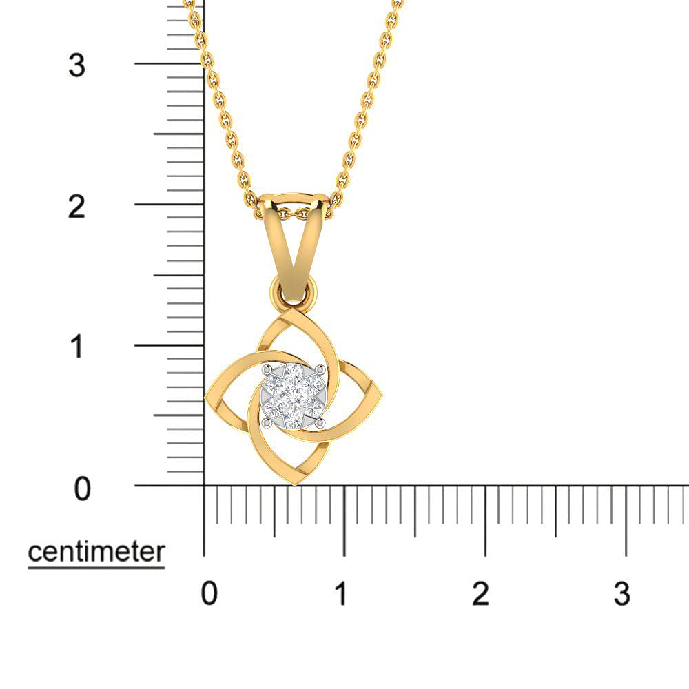 Floral Lustre 9K Diamond Pendant