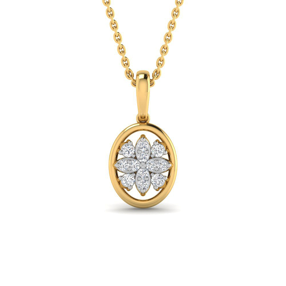 Alluring Blossom 9K Diamond Pendant
