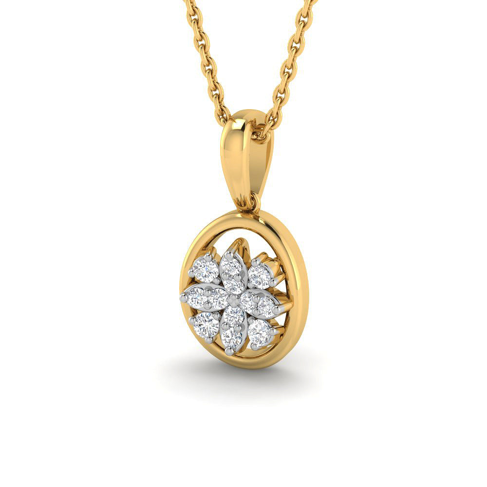 Alluring Blossom 9K Diamond Pendant