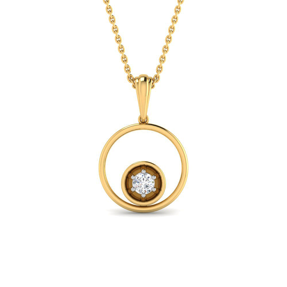 Minimal Dazzle 9K Diamond Pendant