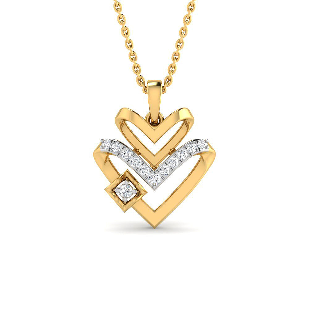 Splendour Dazzle 9K Diamond Heart Pendant