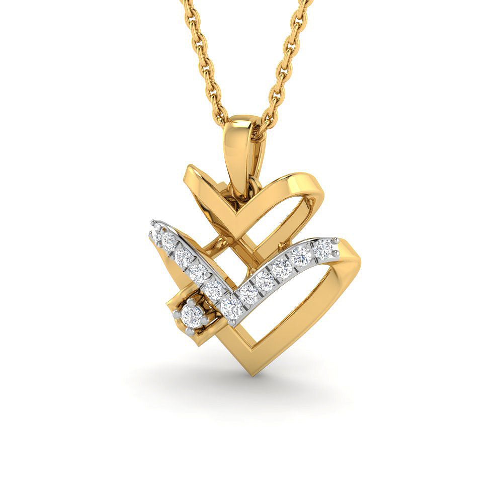 Splendour Dazzle 9K Diamond Heart Pendant