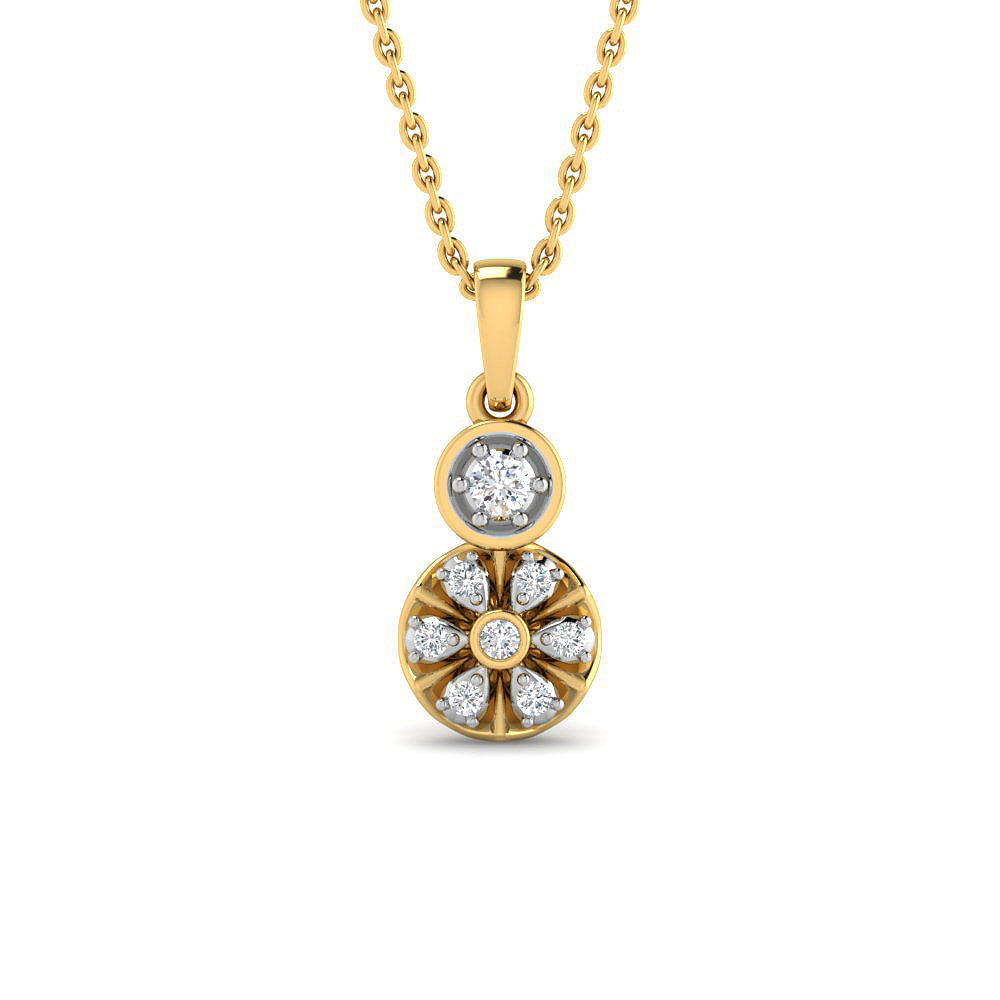 Soft Blossom 9K Diamond Pendant