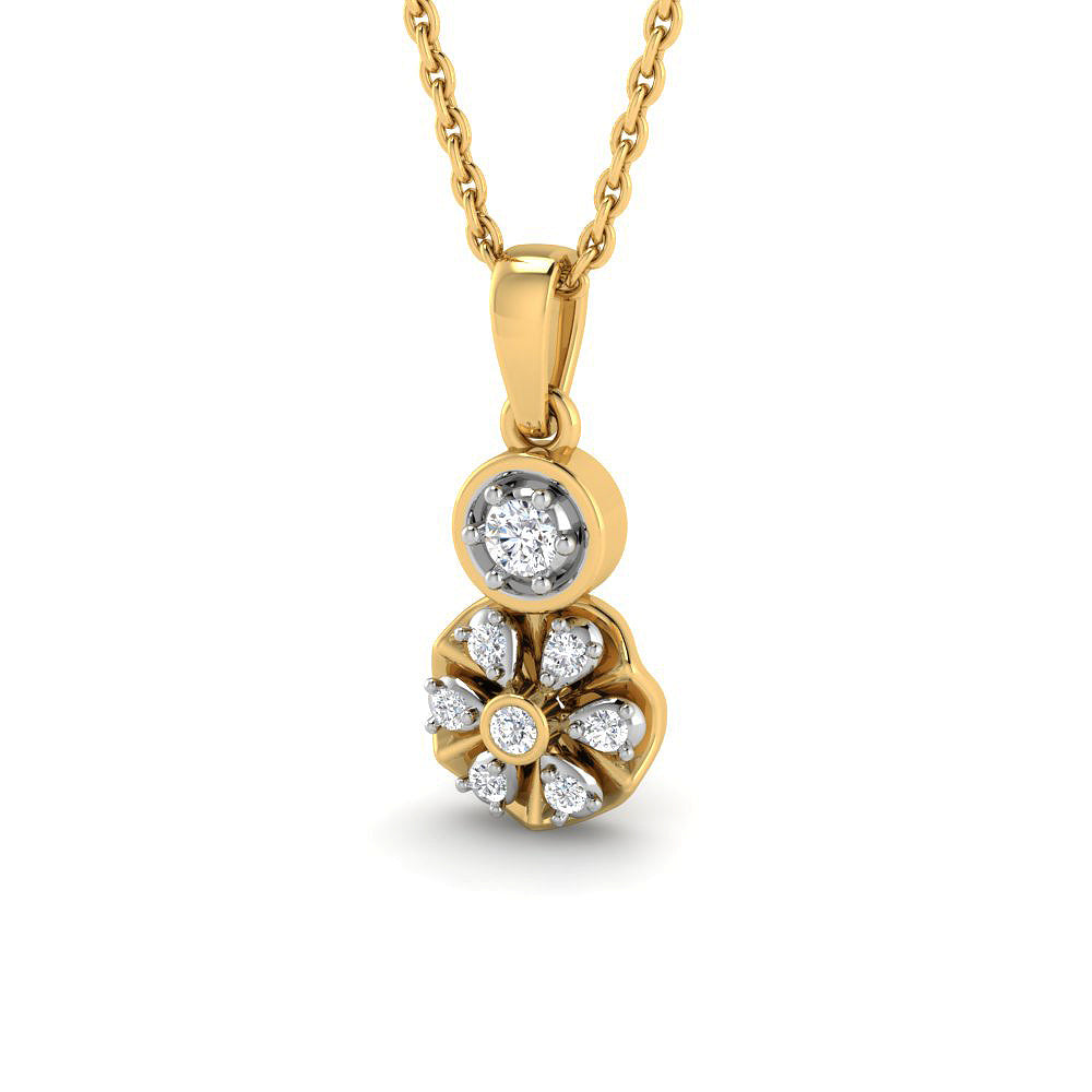 Soft Blossom 9K Diamond Pendant