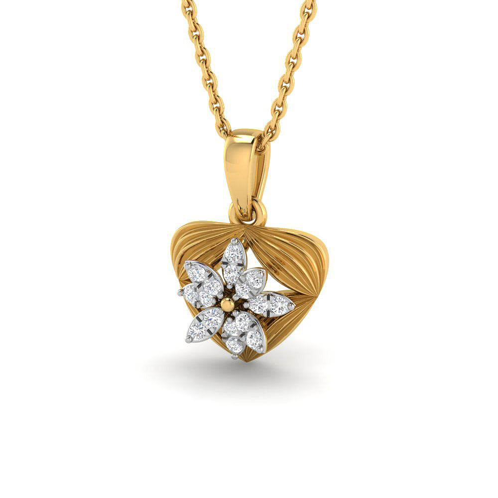 Lustrous Gleam 9K Diamond Heart Pendant