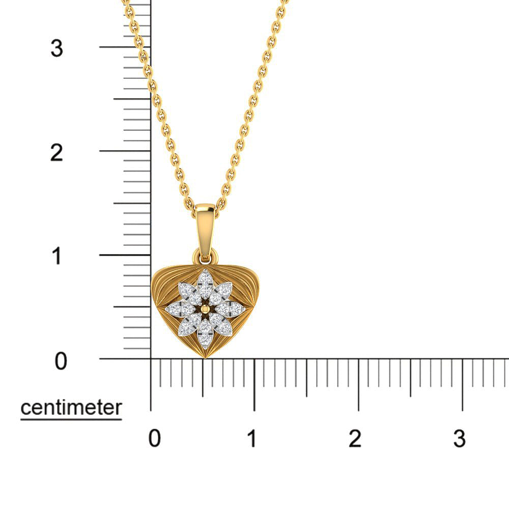 Lustrous Gleam 9K Diamond Heart Pendant