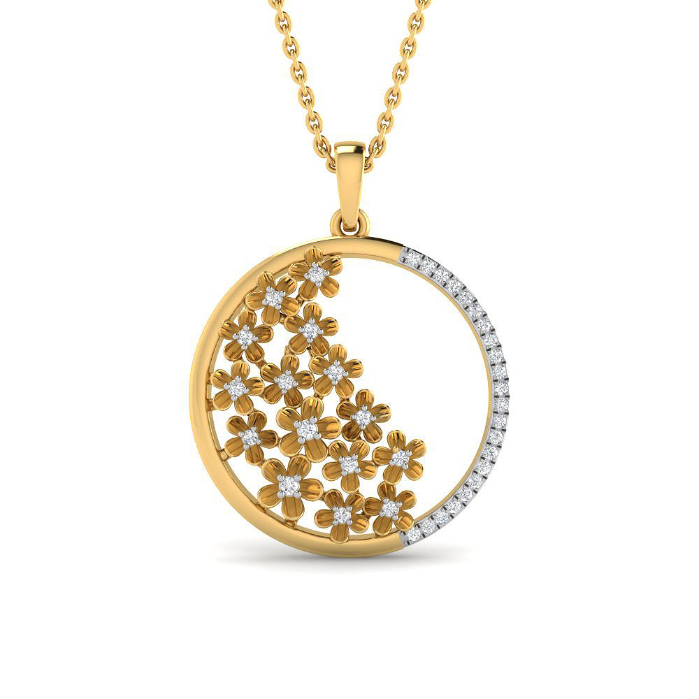 Luminous Bloom 9K Diamond Pendant