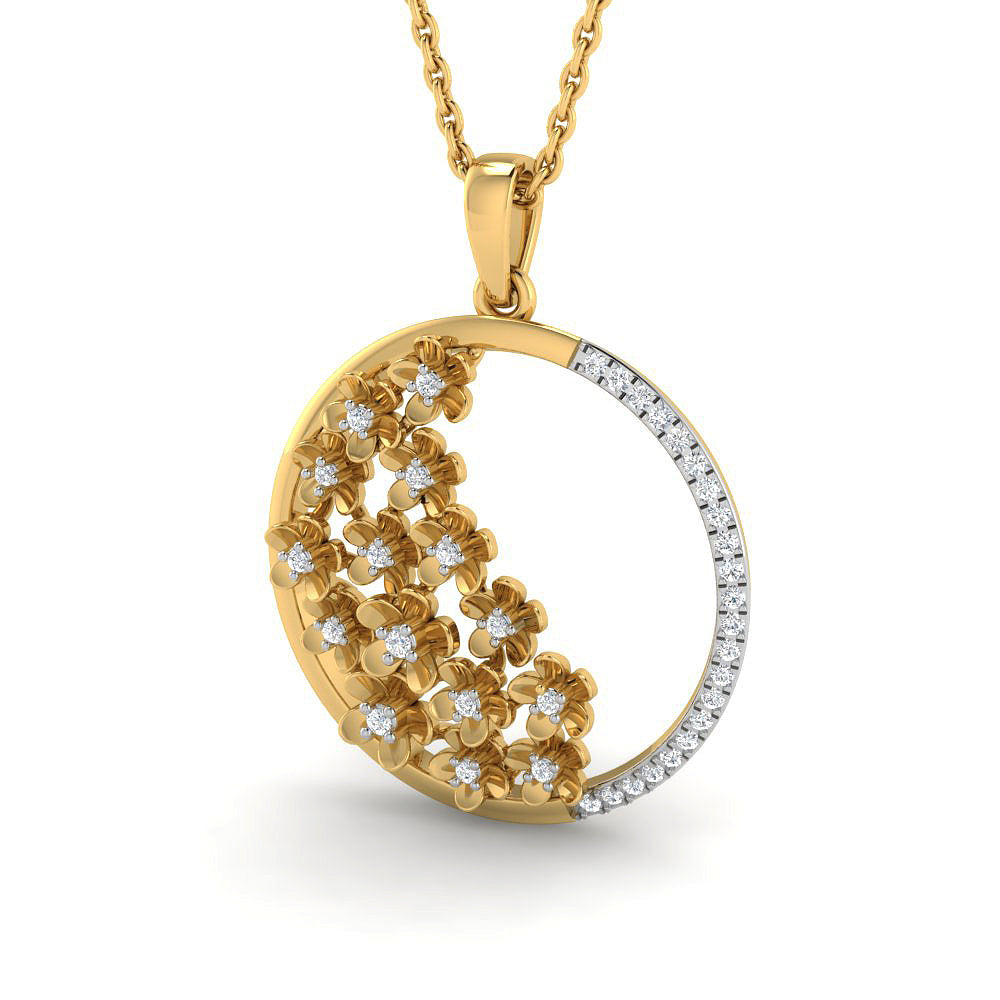 Luminous Bloom 9K Diamond Pendant