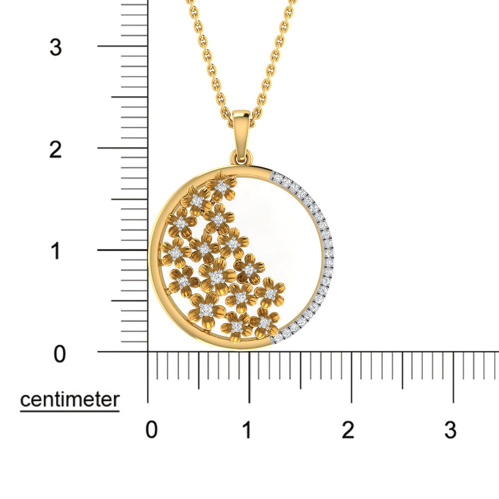 Luminous Bloom 9K Diamond Pendant