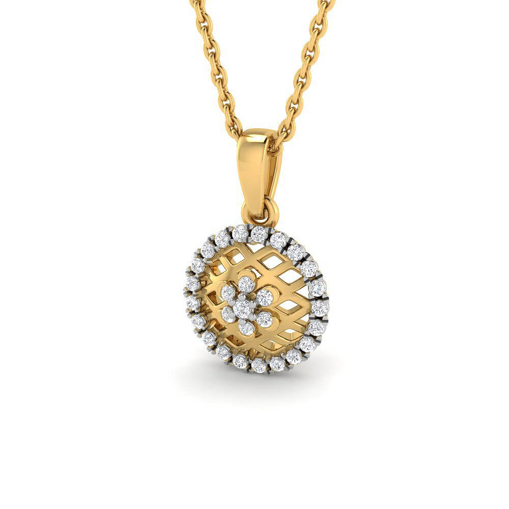 Gleaming Lustre 9K Diamond Pendant