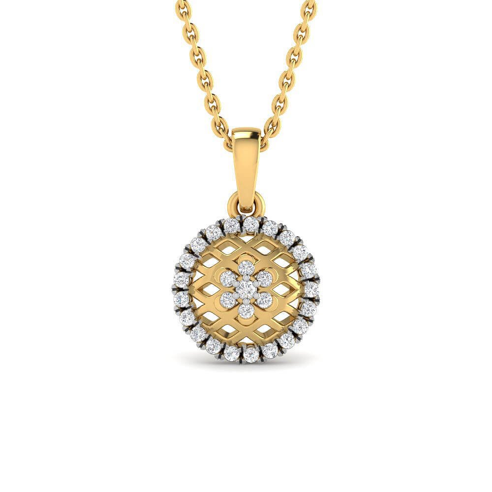 Gleaming Lustre 9K Diamond Pendant