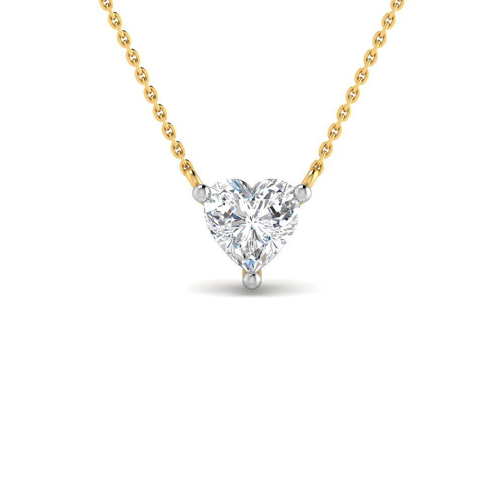 Alluring Radiance Lab Grown Silver Heart Diamond Pendant