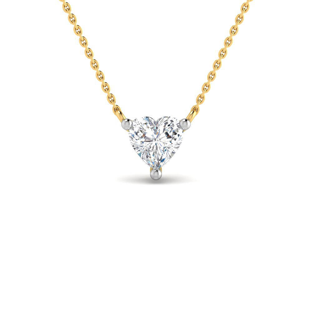 Passionate Shimmer Lab Grown Silver Heart Diamond Pendant