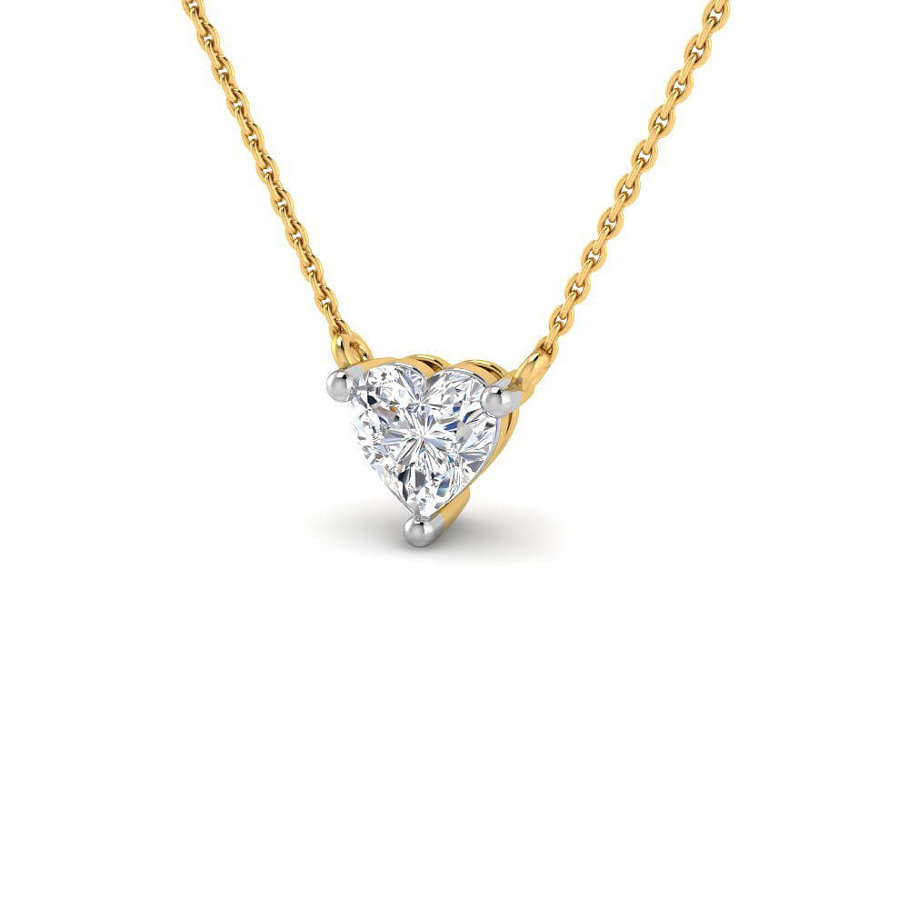 Passionate Shimmer Lab Grown Silver Heart Diamond Pendant