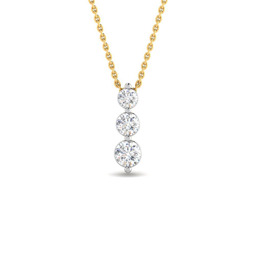 Glamorous Lustrous Lab Grown Silver Diamond Pendant
