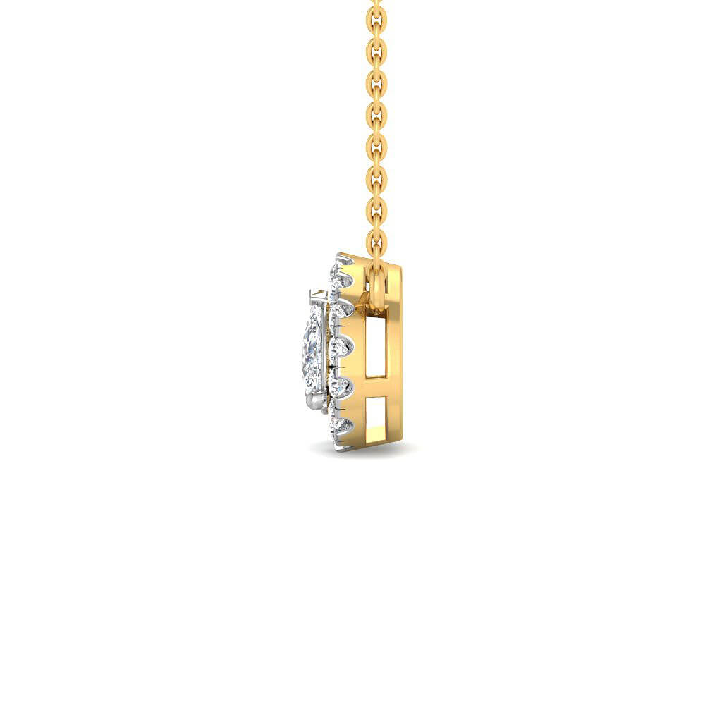 Mesmeric Glaze Lab Grown Silver Diamond Pendant